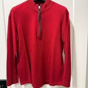 Chico's, half zippered red sweater, size 2